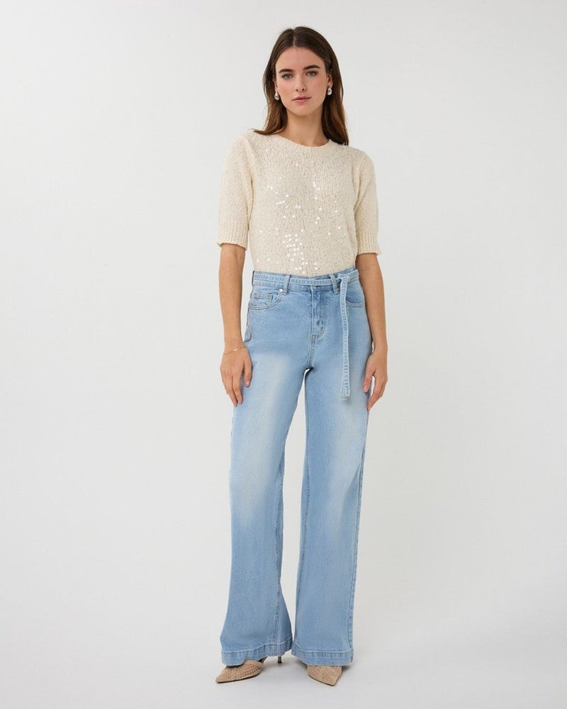 Sweater s/slve sequins Ecru Sweater s/slve sequins Ecru