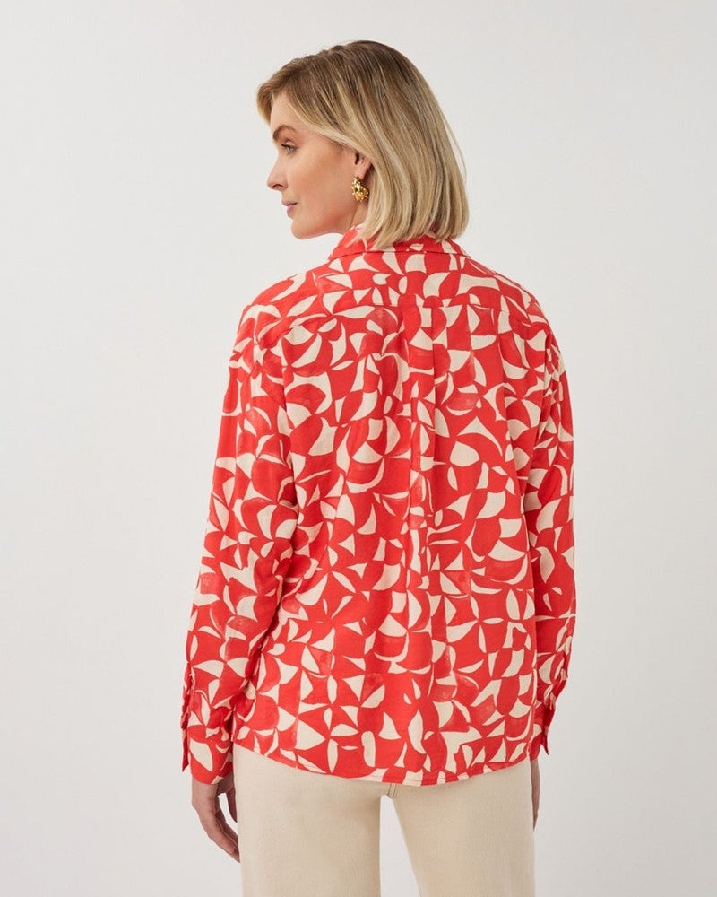 Blouse wide Scarlet Graphic Rood Blouse wide Scarlet Graphic Rood