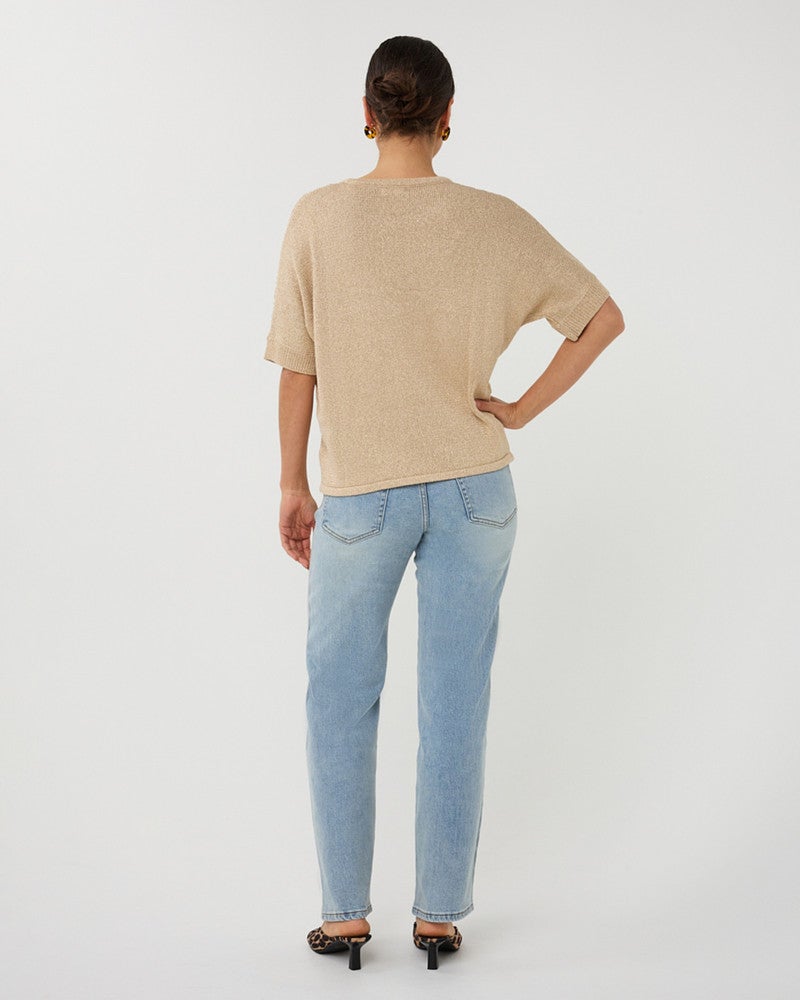 Sweater ajour batwing Zand Sweater ajour batwing Zand