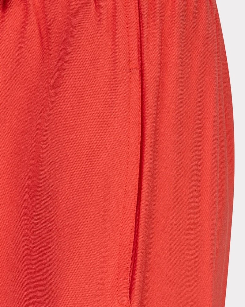 Trousers wide elastic waist slub Rood Trousers wide elastic waist slub Rood