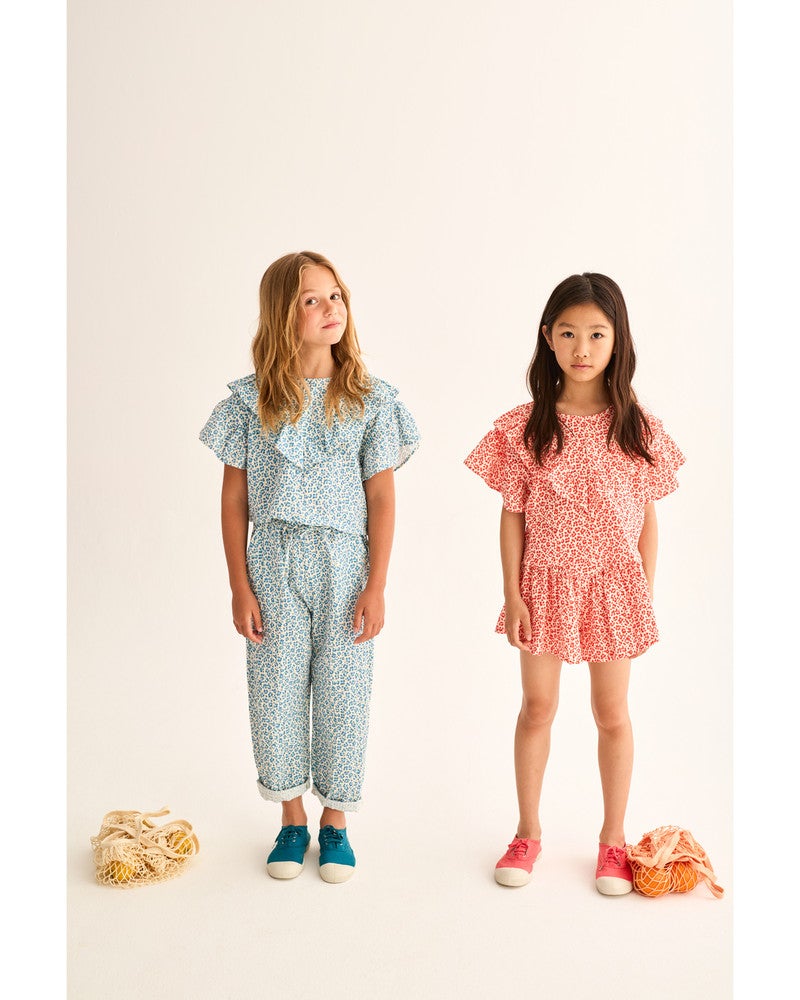 Flor animal print cotton shorts Rood Flor animal print cotton shorts Rood