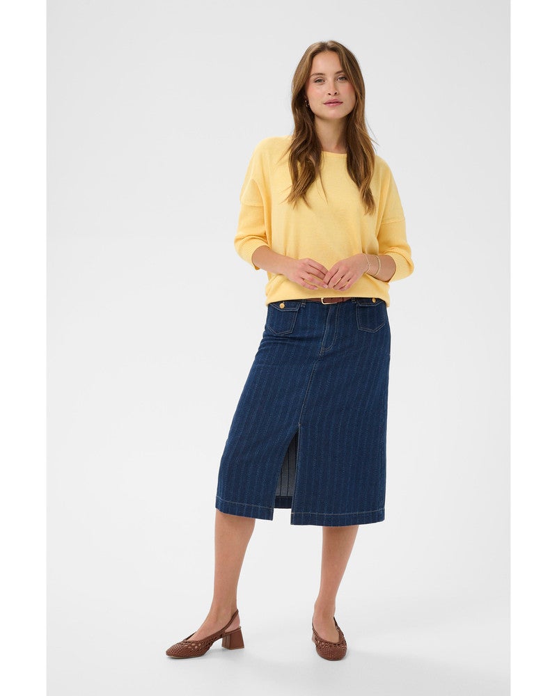 A2561, MilaSZ R-Neck Pullover Geel A2561, MilaSZ R-Neck Pullover Geel