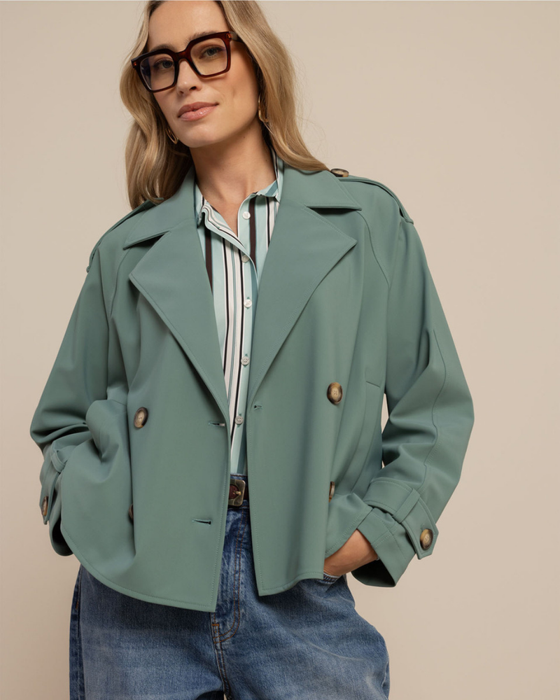 Cato bonded trenchcoat Groen Cato bonded trenchcoat Groen