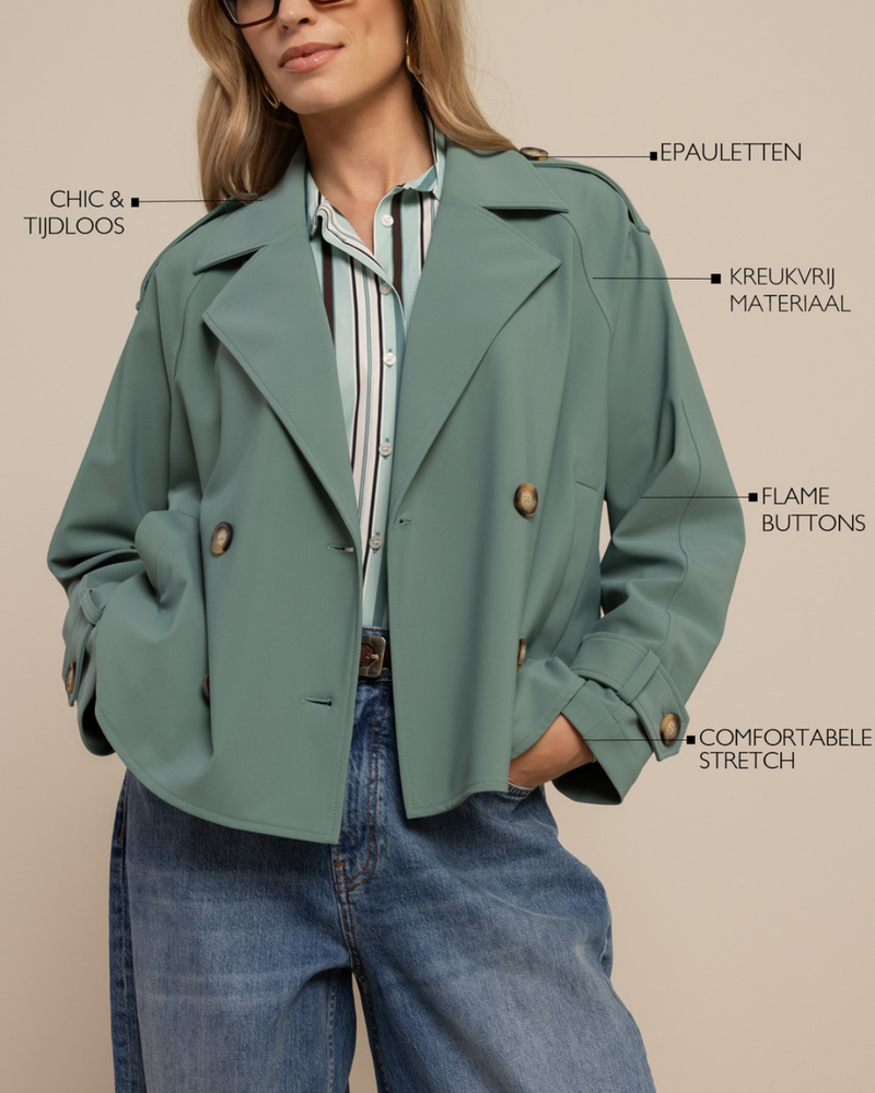 Cato bonded trenchcoat Groen Cato bonded trenchcoat Groen