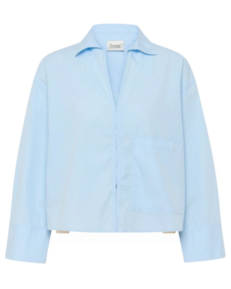 MWSunna Boxy Short Shirt Licht Blauw MWSunna Boxy Short Shirt Licht Blauw