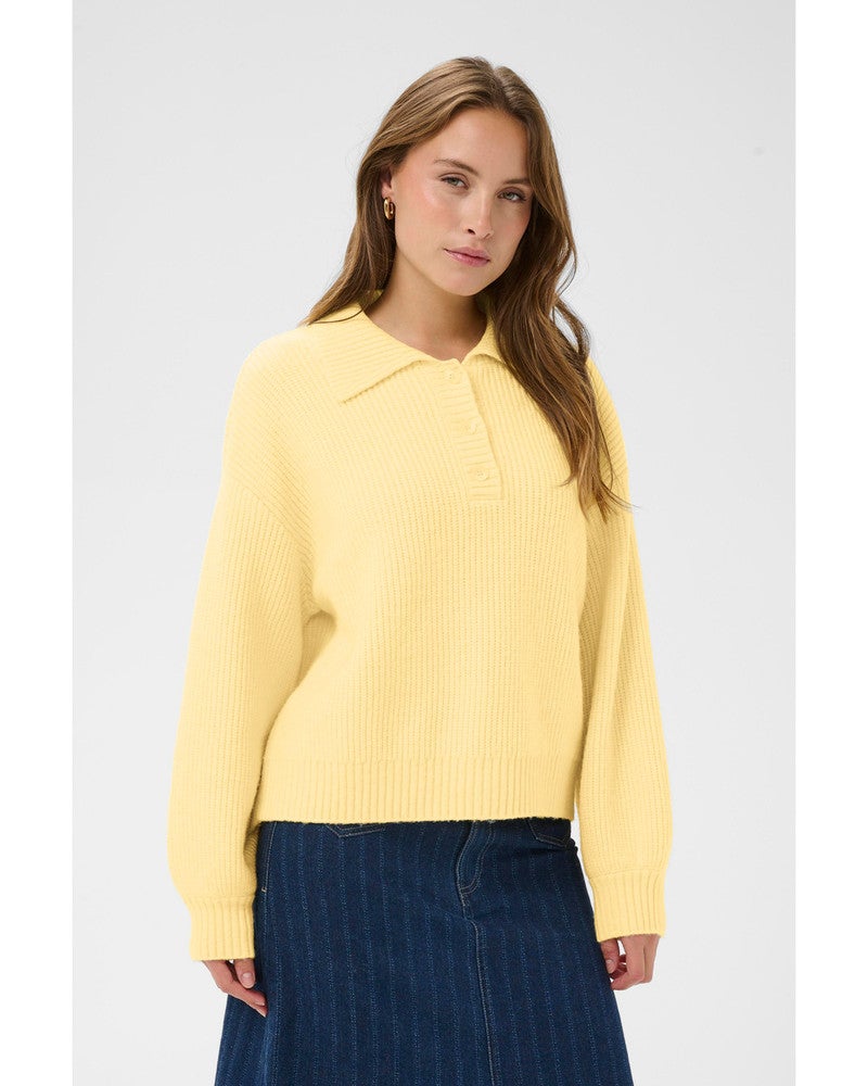 OttolineSZ Polo Pullover Geel OttolineSZ Polo Pullover Geel