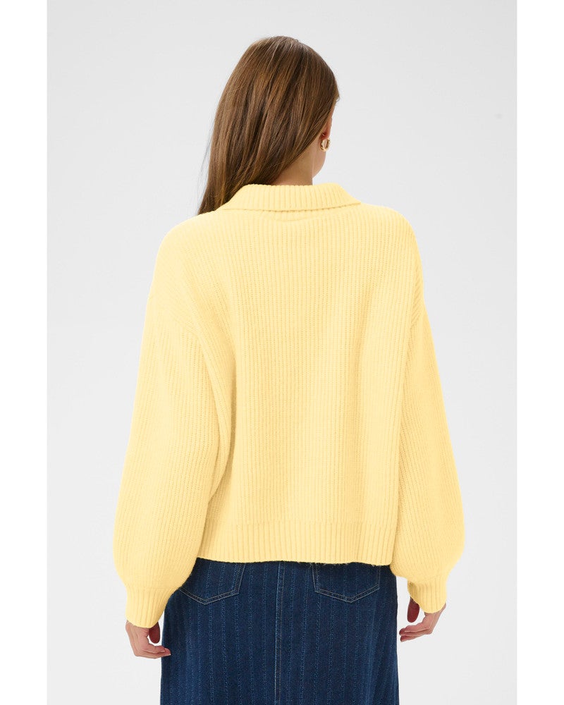 OttolineSZ Polo Pullover Geel OttolineSZ Polo Pullover Geel