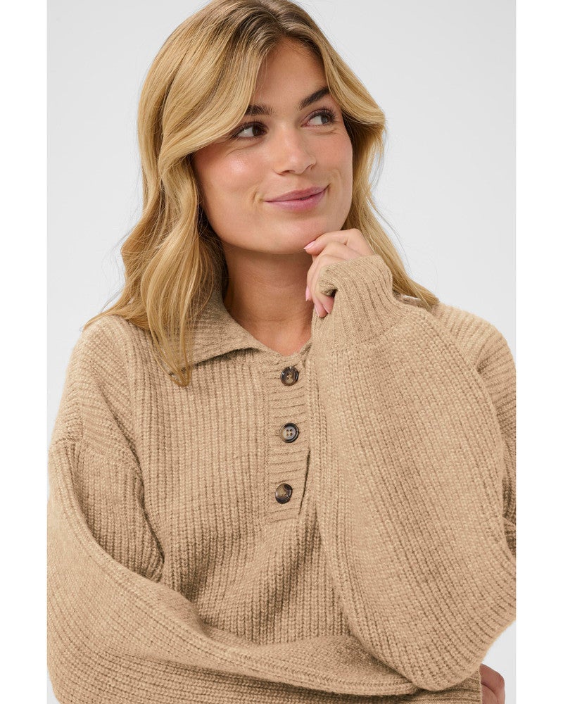 OttolineSZ Polo Pullover Bruin 1 OttolineSZ Polo Pullover Bruin 1