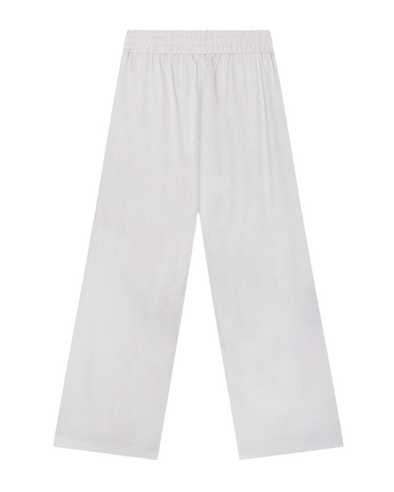 ladies woven high waist relaxed pants TYRA Ecru ladies woven high waist relaxed pants TYRA Ecru