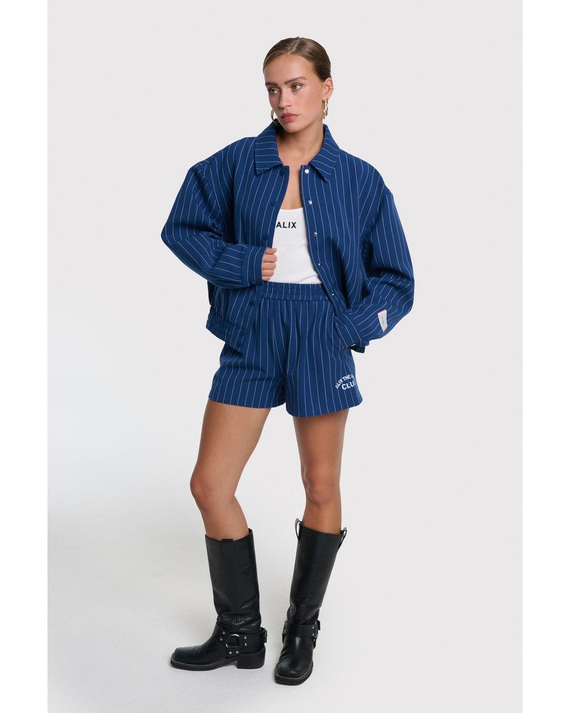 ladies woven clean striped shorts Donker Blauw ladies woven clean striped shorts Donker Blauw