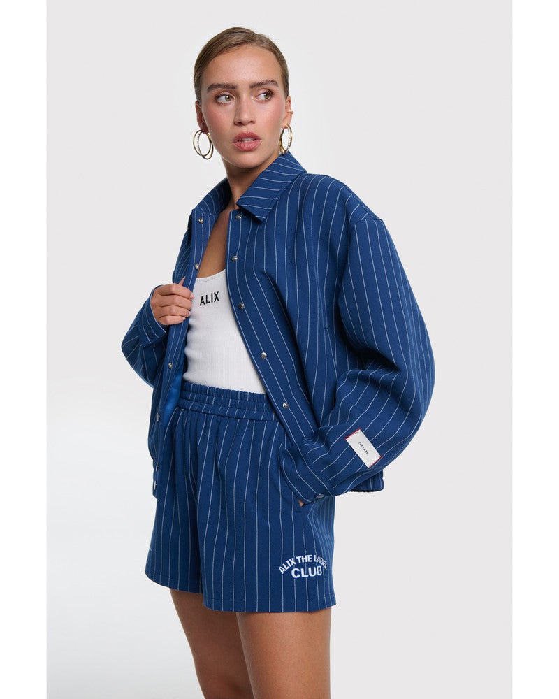 ladies woven clean striped shorts Donker Blauw ladies woven clean striped shorts Donker Blauw