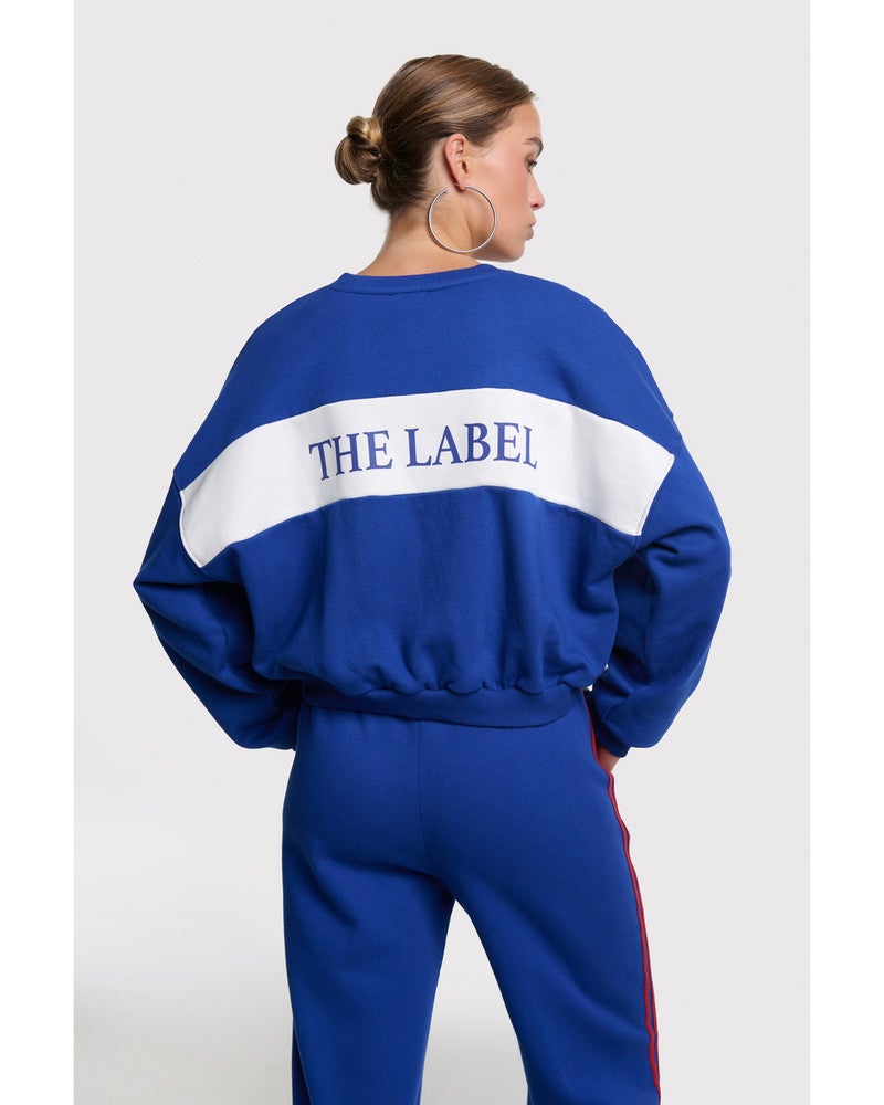 ladies knitted logo tape sweater Blauw ladies knitted logo tape sweater Blauw