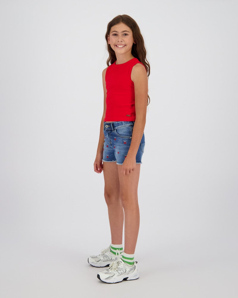 Icon-crop rib top Rood Icon-crop rib top Rood