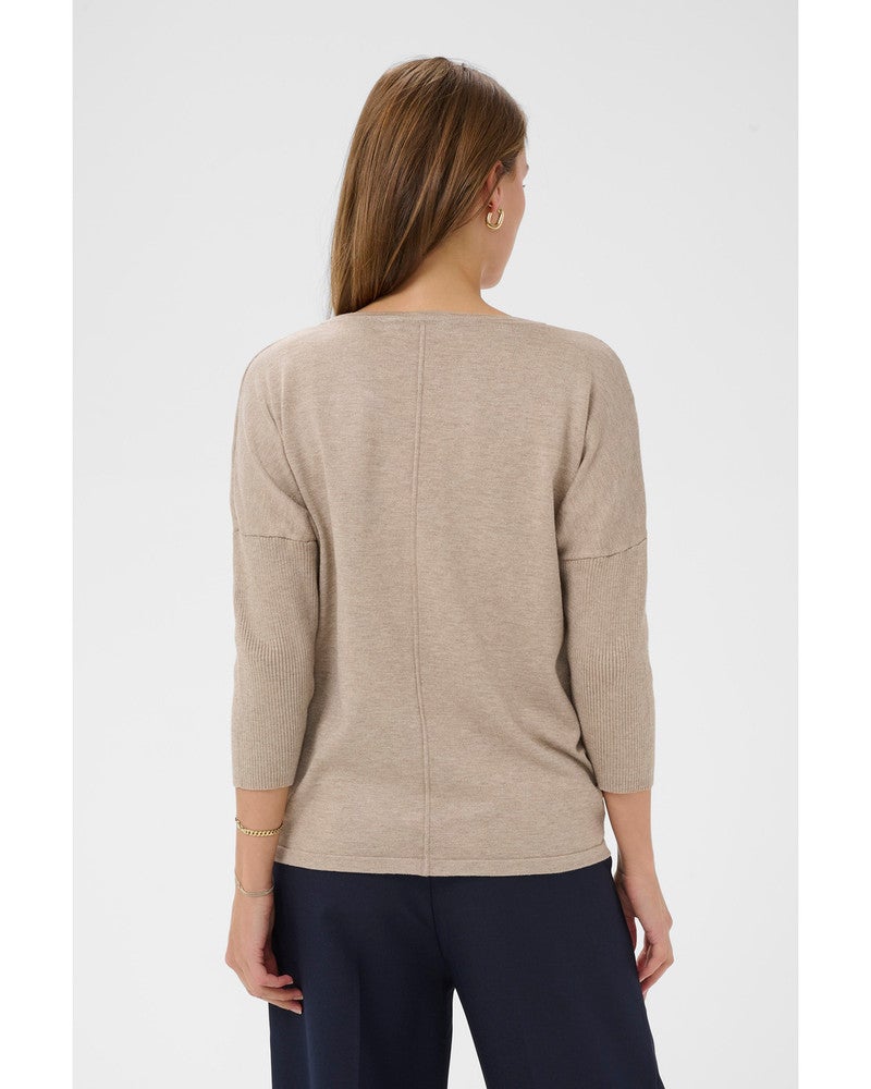 A2561, MilaSZ R-Neck Pullover Zand A2561, MilaSZ R-Neck Pullover Zand