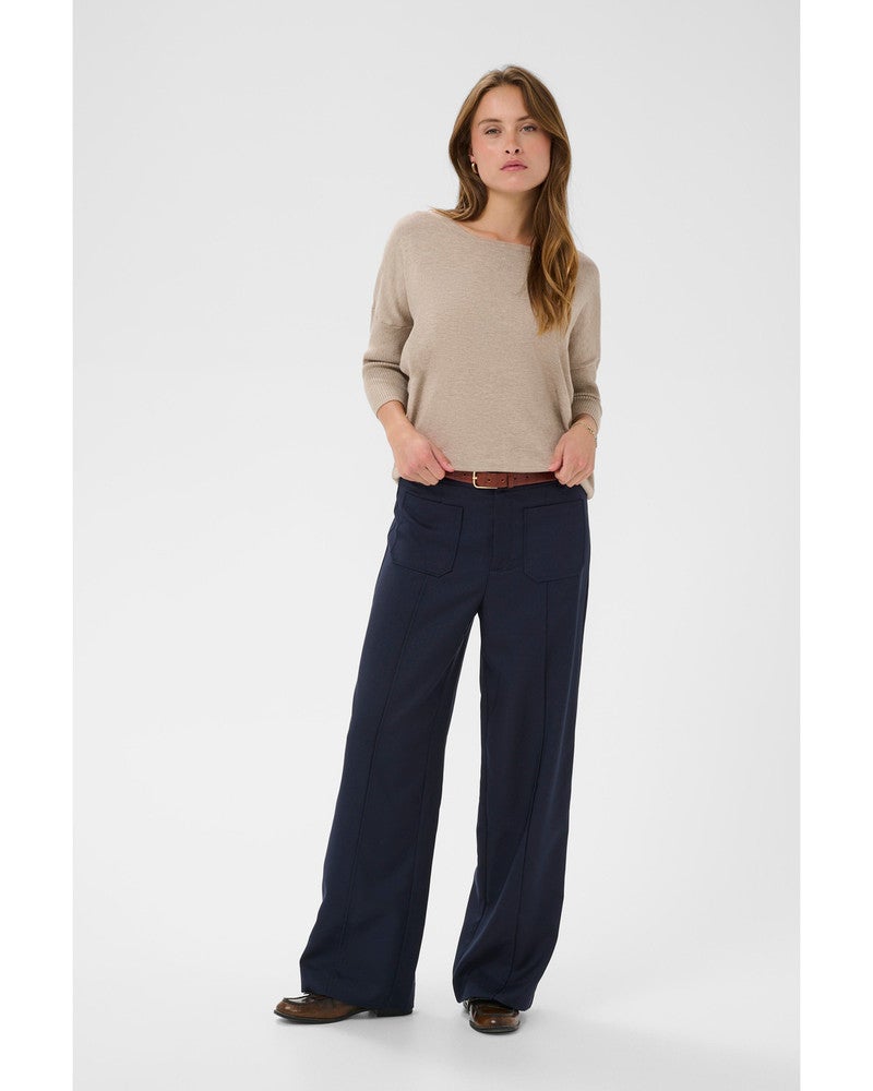 A2561, MilaSZ R-Neck Pullover Zand A2561, MilaSZ R-Neck Pullover Zand