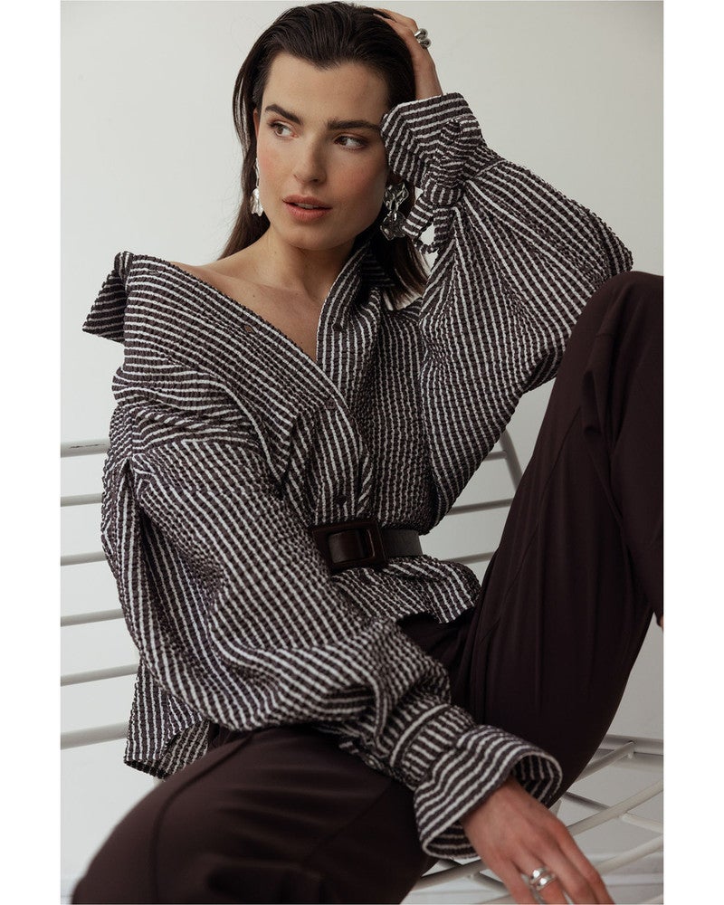 Ivara structure blouse Bruin 1 Ivara structure blouse Bruin 1