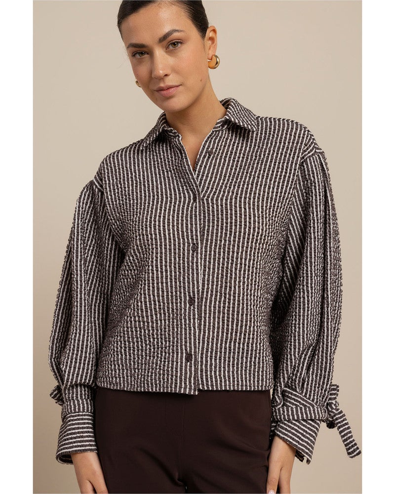 Ivara structure blouse Bruin 1 Ivara structure blouse Bruin 1