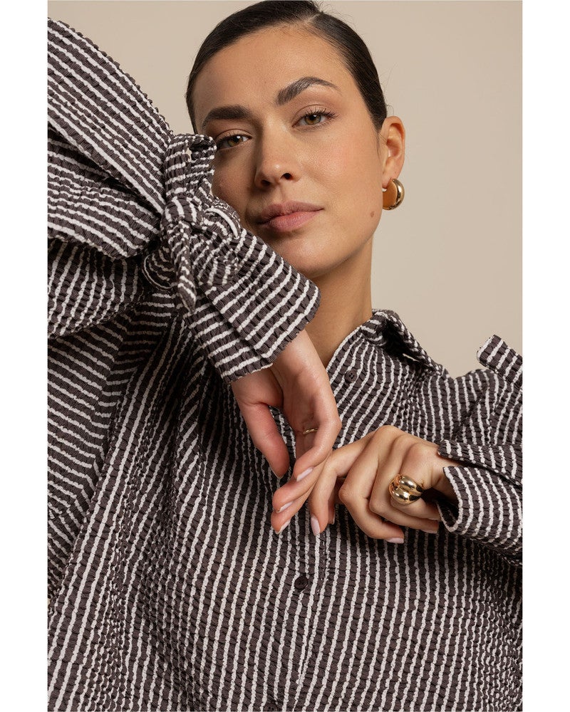 Ivara structure blouse Bruin 1 Ivara structure blouse Bruin 1