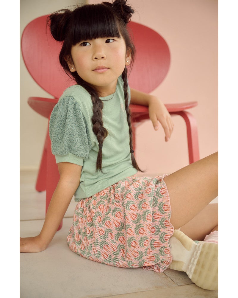 Kyoto Ribjersey Top with puffed sleeves Groen Kyoto Ribjersey Top with puffed sleeves Groen