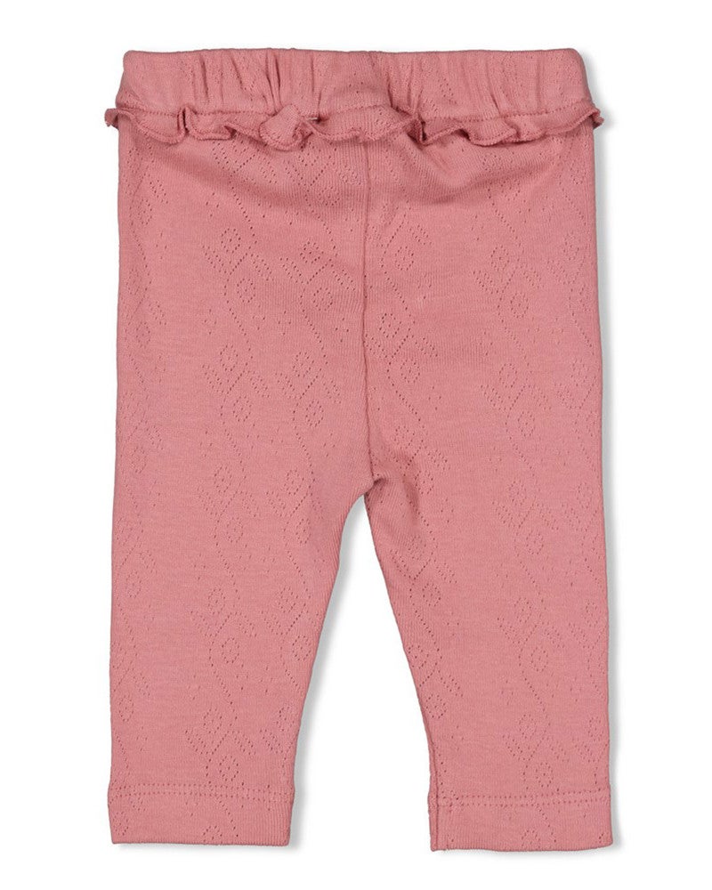 Legging ajour rib - Ladybug Roze Legging ajour rib - Ladybug Roze
