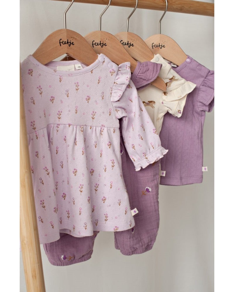 Jumpsuit mousseline AO embroidery - Flower Ranch Paars Jumpsuit mousseline AO embroidery - Flower Ranch Paars