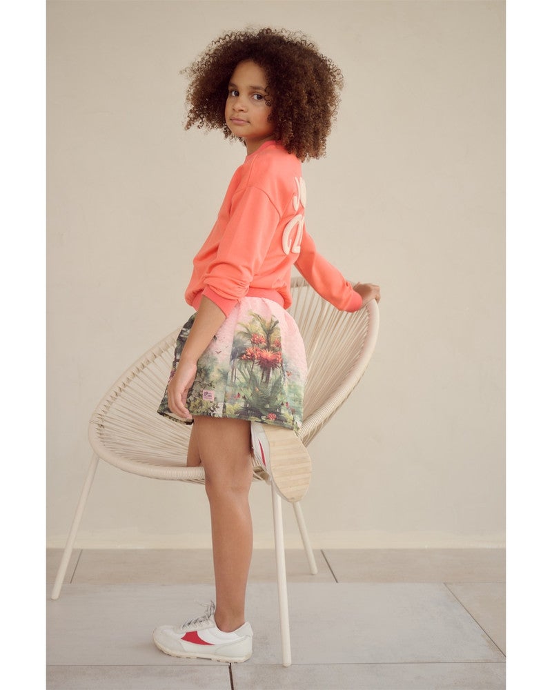 Ninu Seersucker Border Printed Skirt Roze Ninu Seersucker Border Printed Skirt Roze