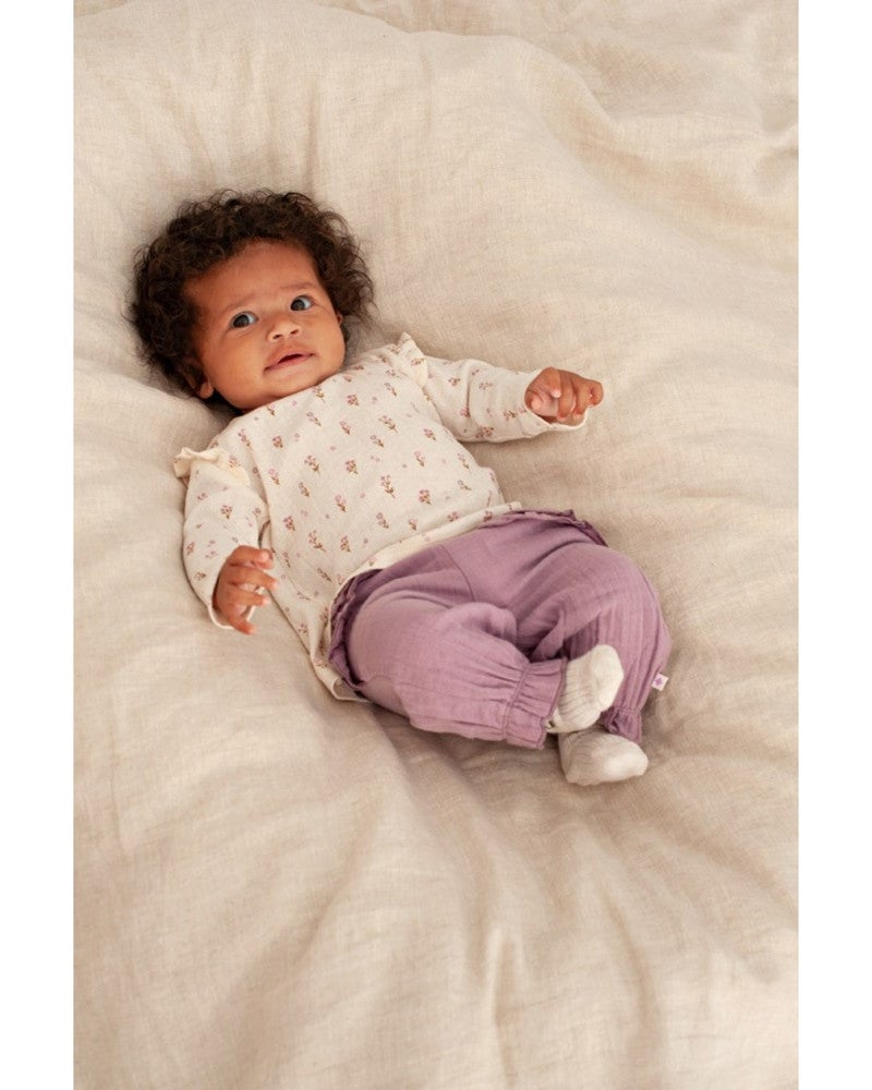 Broek mousseline - Flower Ranch Paars Broek mousseline - Flower Ranch Paars