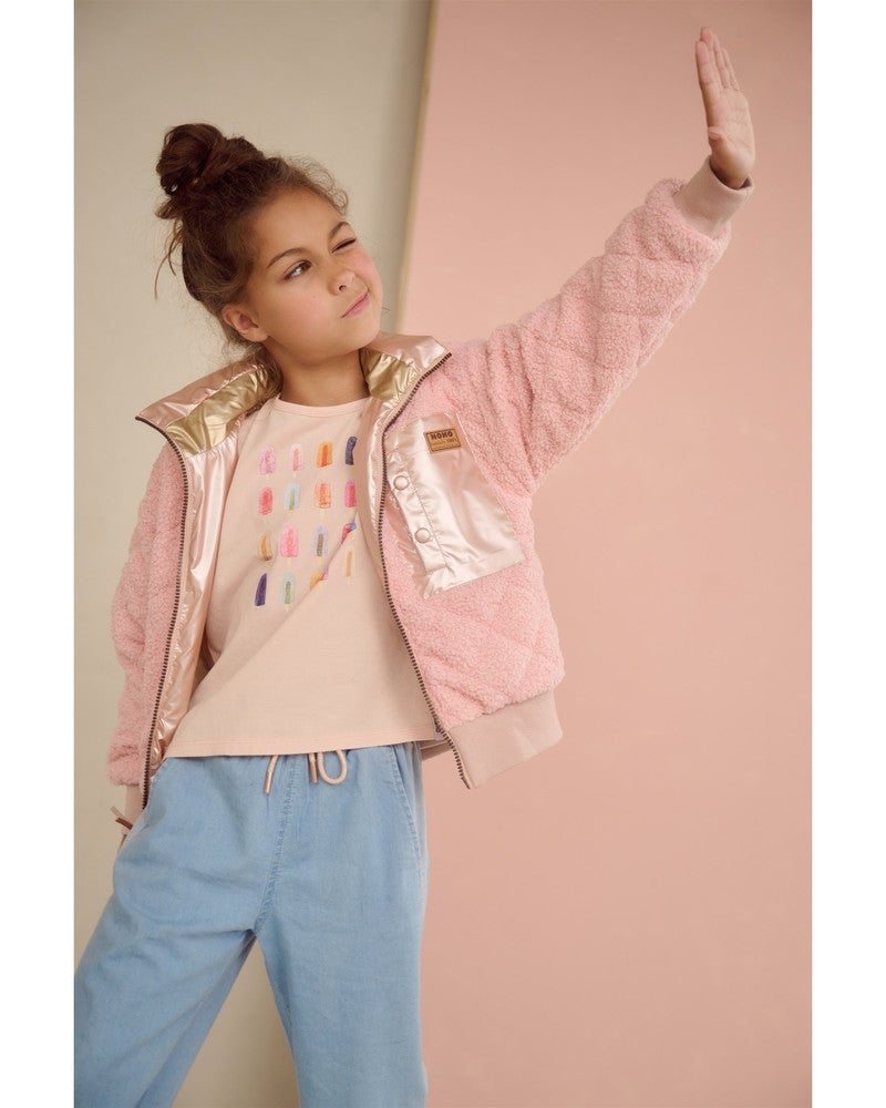Doris Reversible Teddy Jacket Roze Doris Reversible Teddy Jacket Roze