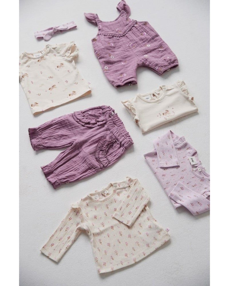 Longsleeve pointelle rib AOP - Flower Ranch Off White Longsleeve pointelle rib AOP - Flower Ranch Off White