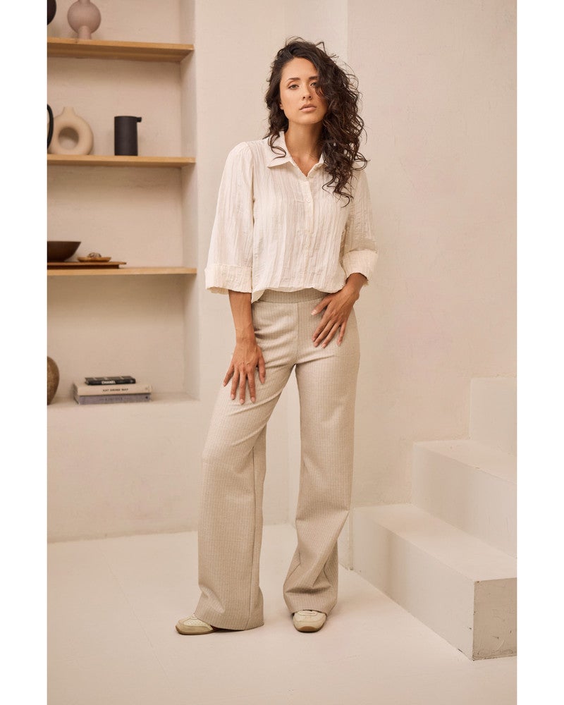 Blouse Polo Kreuk Ecru Blouse Polo Kreuk Ecru