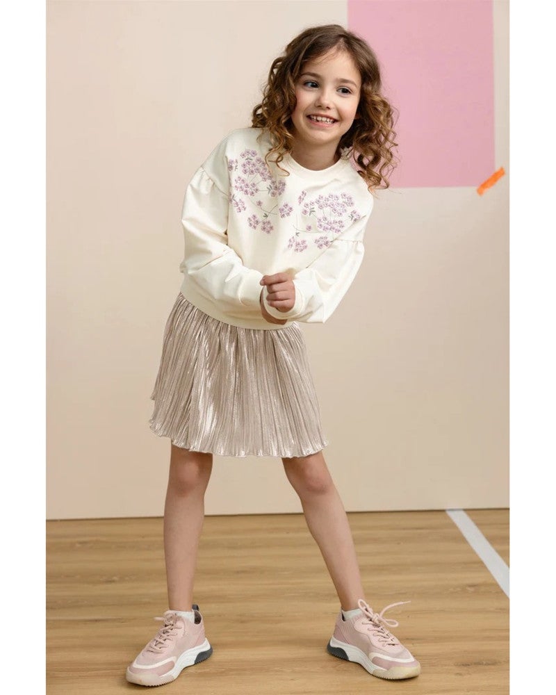 Nele Metallic Plissee Glanzend Skirt Goud Nele Metallic Plissee Glanzend Skirt Goud