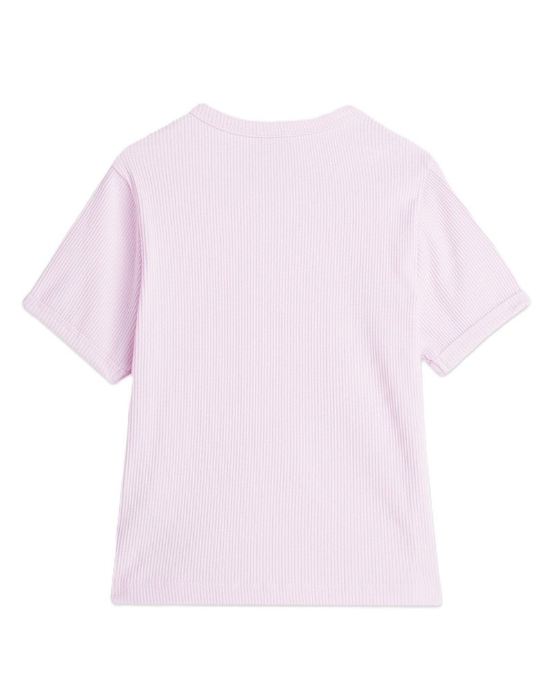 Seasonal core ribbed slimfit Tshirt Roze Seasonal core ribbed slimfit Tshirt Roze