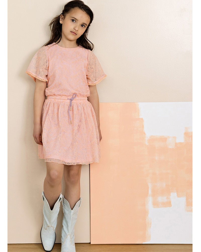 Mireal Embroidered Mesh Dress Roze Mireal Embroidered Mesh Dress Roze