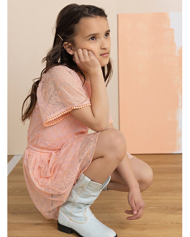 Mireal Embroidered Mesh Dress Roze Mireal Embroidered Mesh Dress Roze