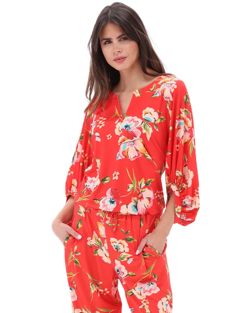 C203 Blouse met design Rood C203 Blouse met design Rood