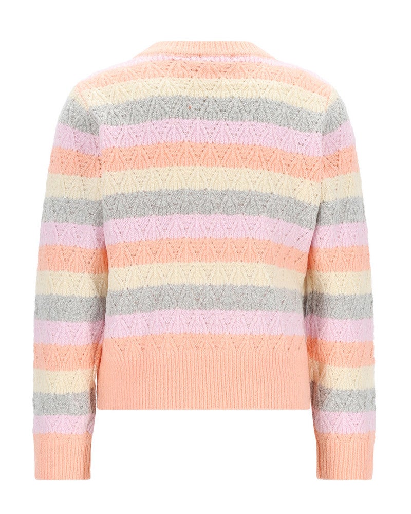 Kiddo Striped Knitted Sweater Oranje Kiddo Striped Knitted Sweater Oranje