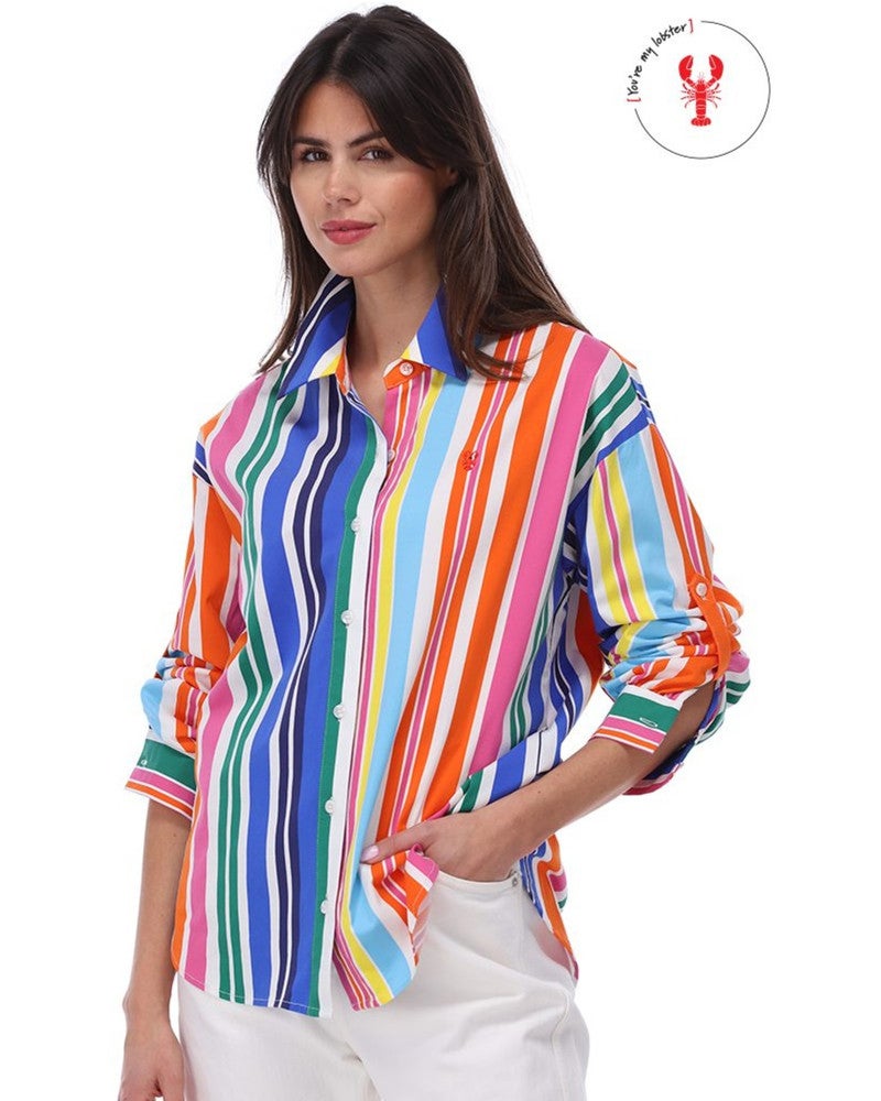 C728L Blouse met strepen & kreeft Multi C728L Blouse met strepen & kreeft Multi