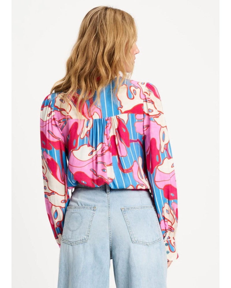 BLOUSE - Urban Flora Stripe Multi BLOUSE - Urban Flora Stripe Multi