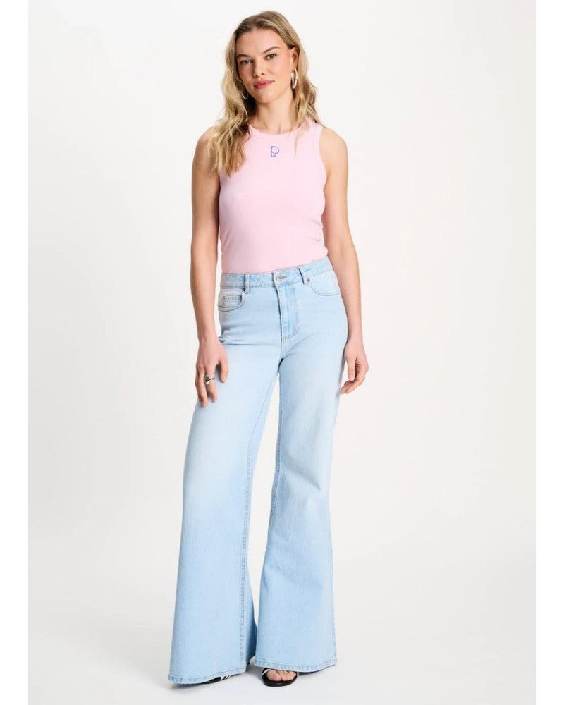 TANKTOP - Rib Shell Pink Roze TANKTOP - Rib Shell Pink Roze