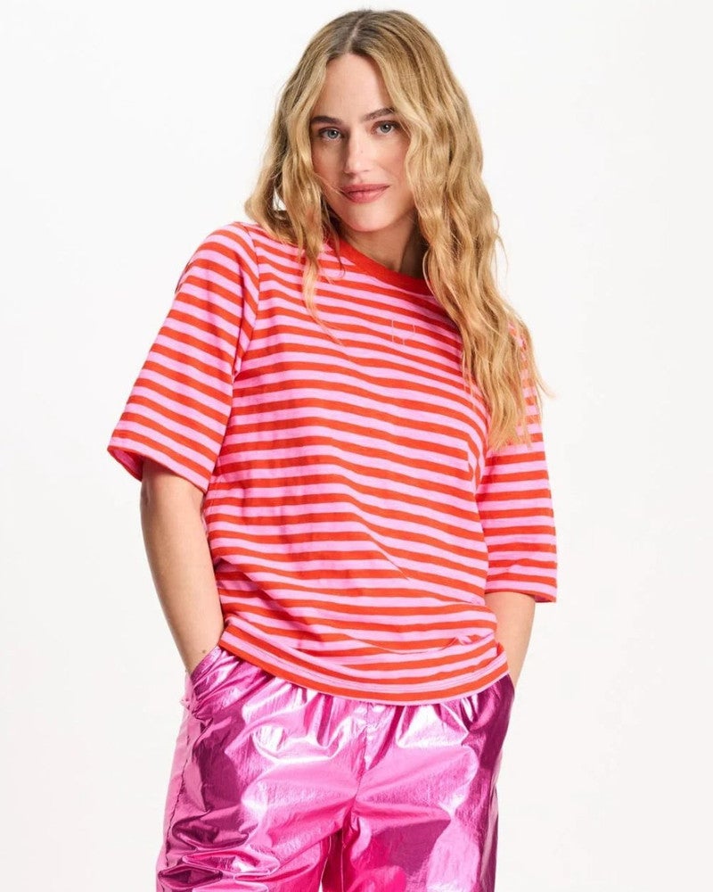 TSHIRT - Stripe Orange Pink Multi TSHIRT - Stripe Orange Pink Multi