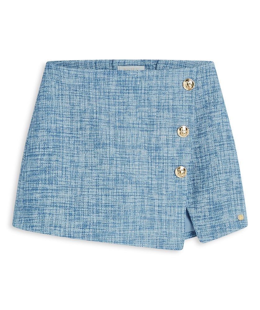 LOTTI high rise regular fit skort bouclé Blauw LOTTI high rise regular fit skort bouclé Blauw