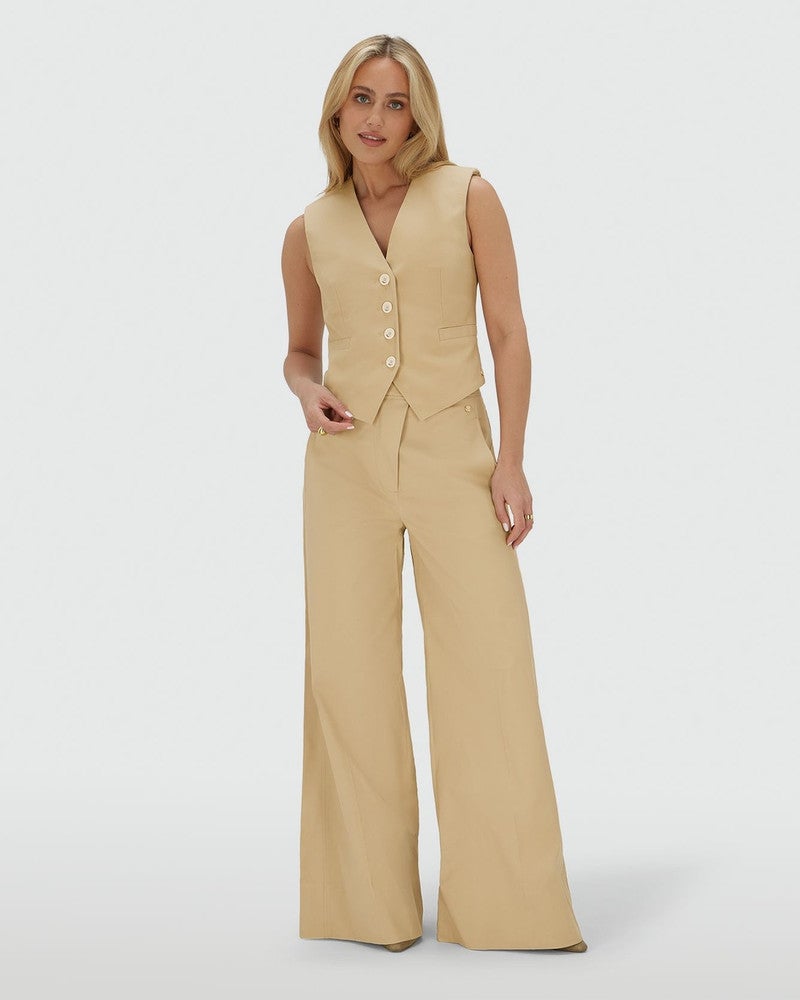 REGINA mid rise wide leg pantalon Camel REGINA mid rise wide leg pantalon Camel