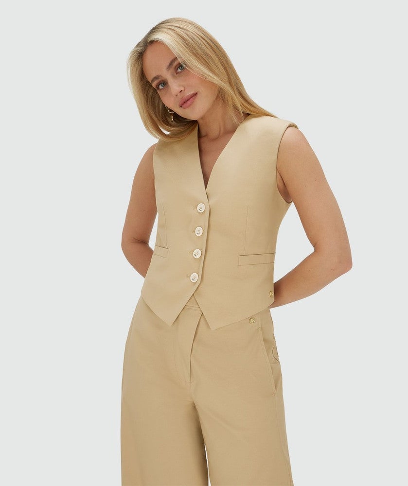 MONET fitted gilet Camel MONET fitted gilet Camel