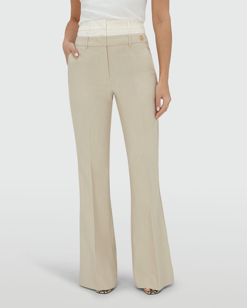 LIORA high rise flared pantalon Ecru LIORA high rise flared pantalon Ecru