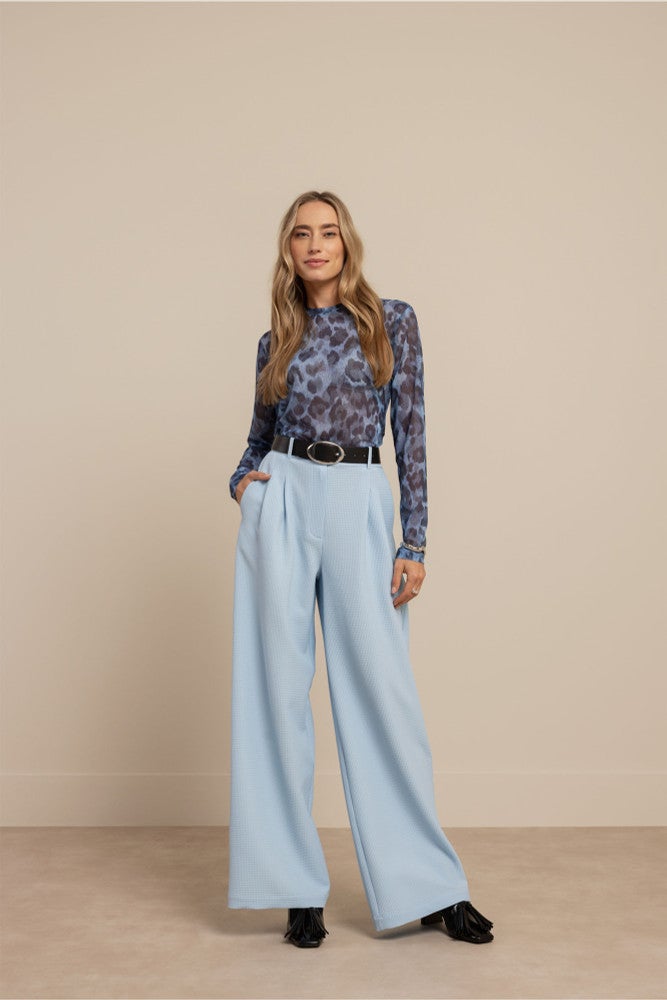 Rea mesh leopard top Blauw Rea mesh leopard top Blauw