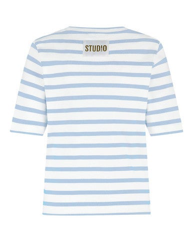 Annika stripe t-shirt Licht Blauw Annika stripe t-shirt Licht Blauw