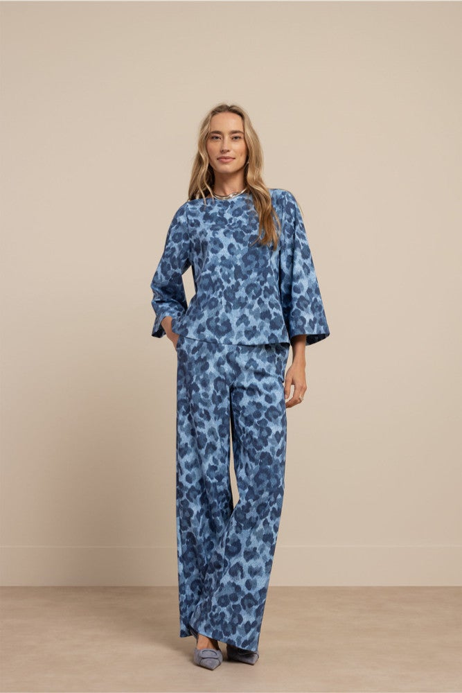 Lexie leopard trousers Blauw Lexie leopard trousers Blauw
