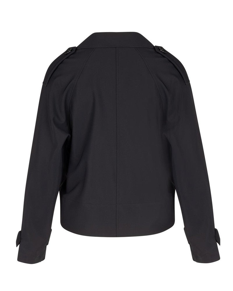 Cato bonded trenchcoat Zwart 1 Cato bonded trenchcoat Zwart 1