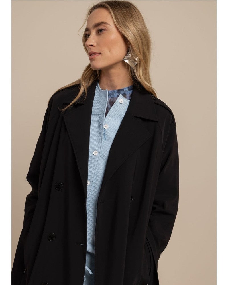 Laurine bonded trenchcoat Zwart 1 Laurine bonded trenchcoat Zwart 1