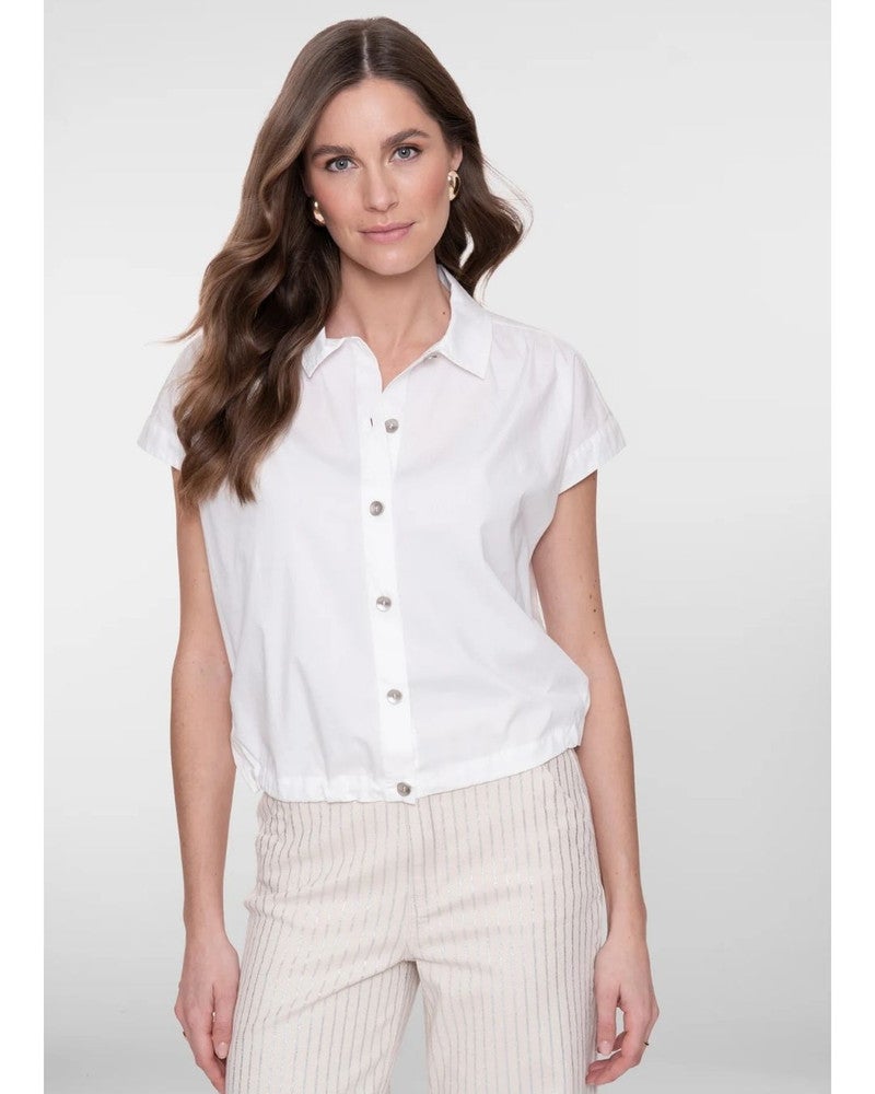 Blouse short sleeve drawstring Off White Blouse short sleeve drawstring Off White